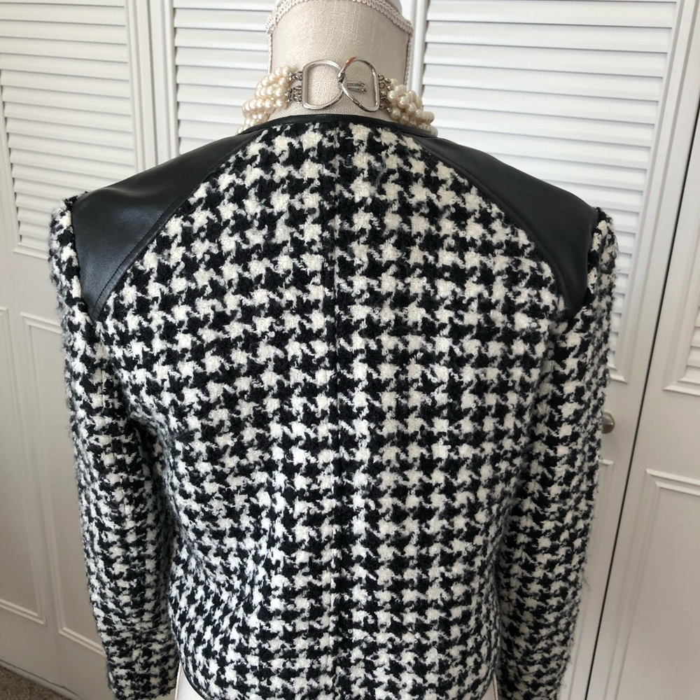 Cache Jacket. Houndstooth With Black Leather - image 2